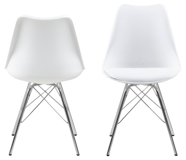 Scaun dining Eris, Alb, 85.5x48.5x54 cm