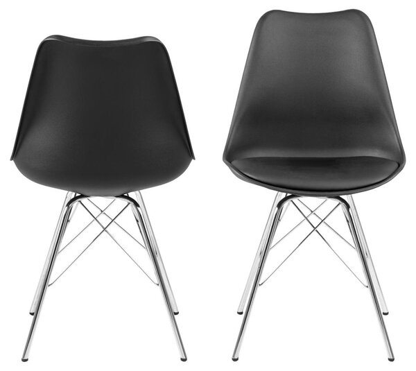 Scaun dining Eris, Negru, 85.5x48.5x54 cm