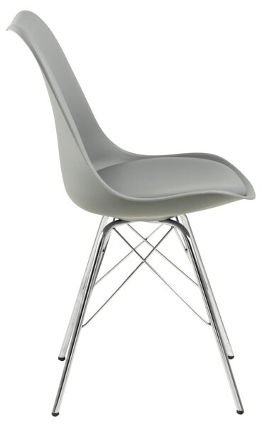 Scaun dining Eris, Gri, 85.5x48.5x54 cm