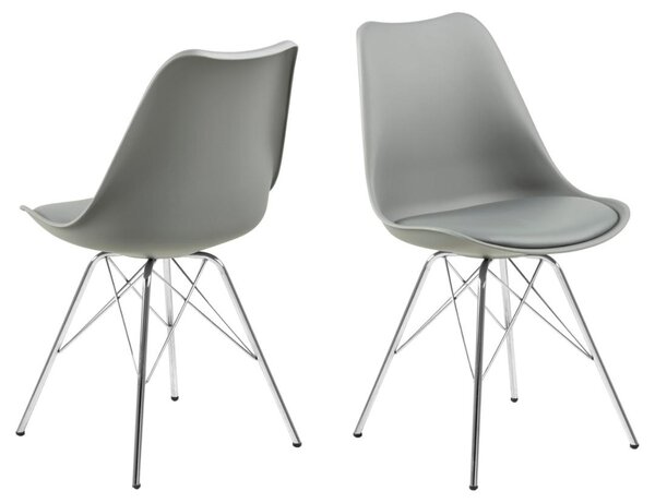 Scaun dining Eris, Gri, 85.5x48.5x54 cm