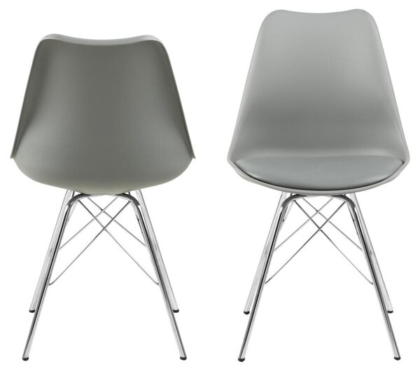 Scaun dining Eris, Gri, 85.5x48.5x54 cm
