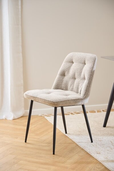 Scaun dining Brooke, Bej, 84x50x55 cm