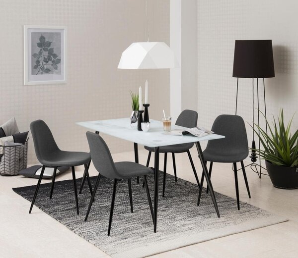 Scaun dining Wilma, Gri, 84x44.5x56 cm