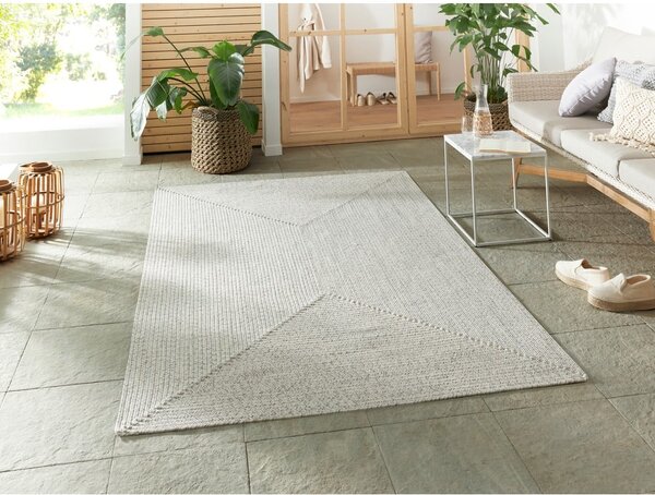 Covor alb/bej de exterior 200x80 cm - NORTHRUGS