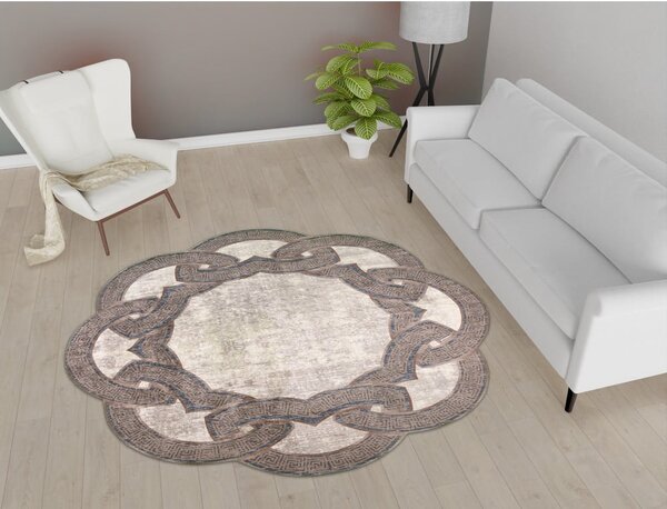 Covor rotund bej ø 80 cm - Vitaus