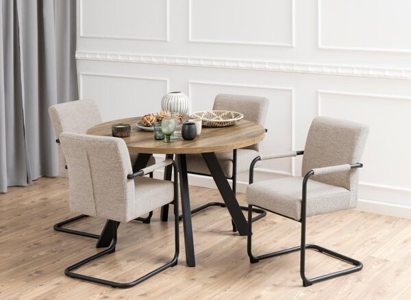 Scaun dining Adele, Bej, 84.5x50.5x64.5 cm