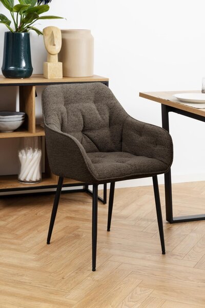 Scaun dining Brooke, Gri, 83x58x55 cm