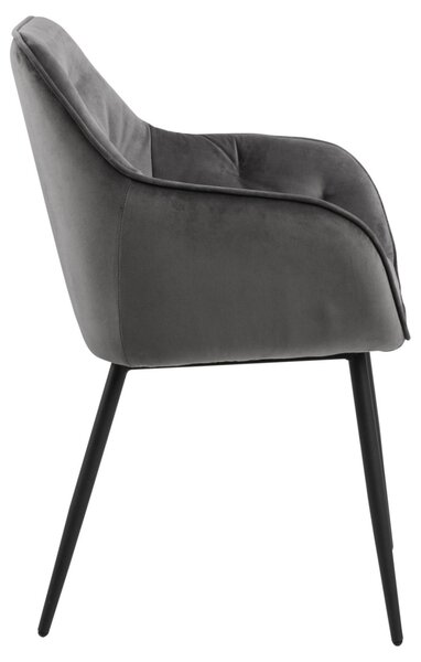 Scaun dining Brooke V2, Gri, 83x58x55 cm