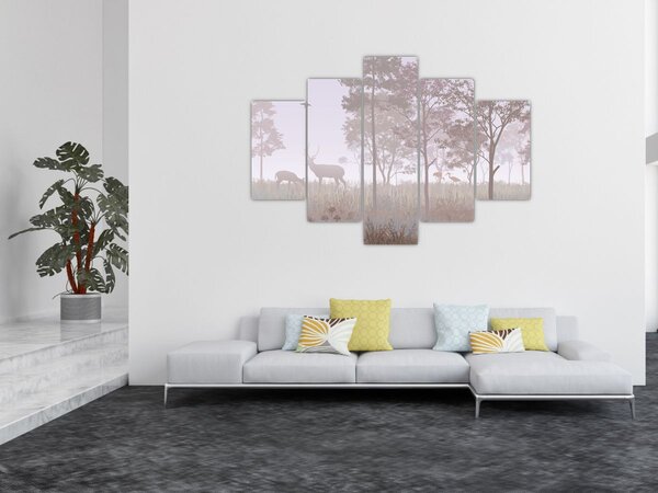 Tablou - Pădure,monocrom (150x105 cm)