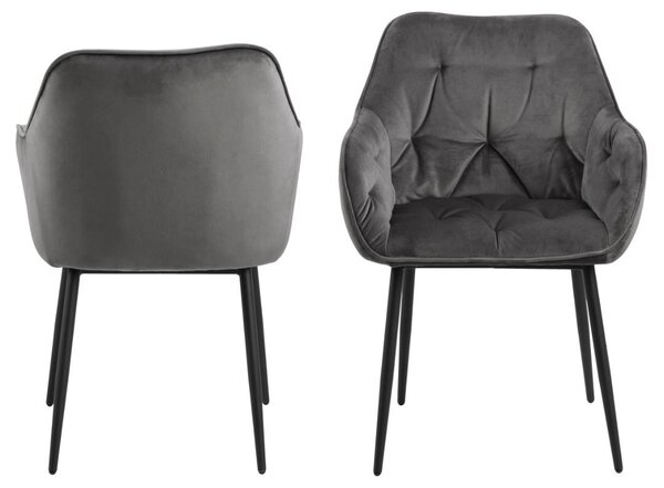 Scaun dining Brooke V2, Gri, 83x58x55 cm