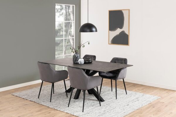 Scaun dining Brooke V2, Gri, 83x58x55 cm