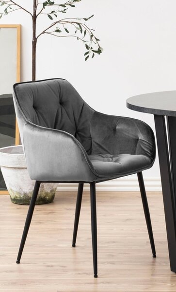 Scaun dining Brooke V2, Gri, 83x58x55 cm