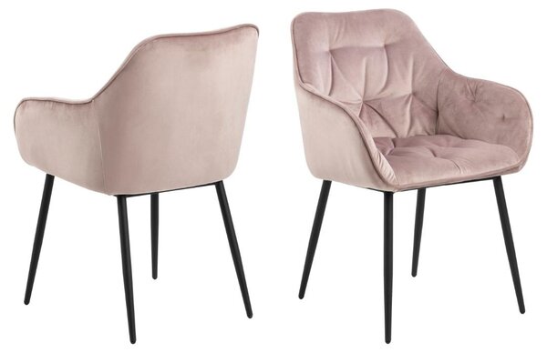 Scaun dining Brooke, Roz prafuit, 83x58x55 cm