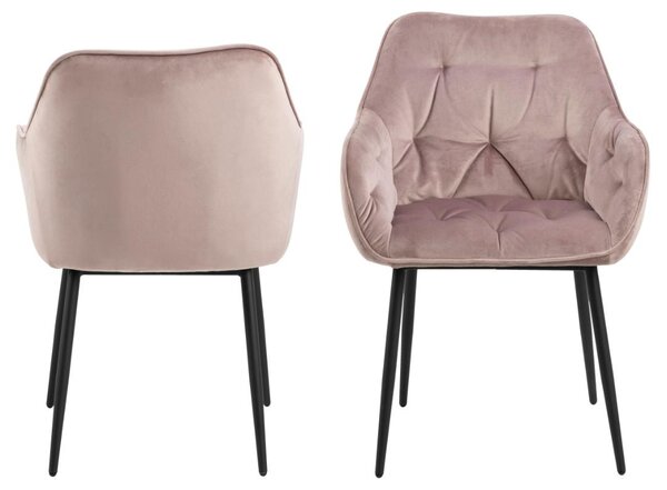 Scaun dining Brooke, Roz prafuit, 83x58x55 cm