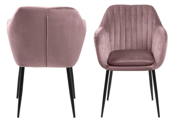 Scaun dining Emilia V1, Roz prafuit, 83x57x61 cm