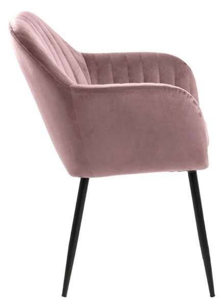 Scaun dining Emilia V1, Roz prafuit, 83x57x61 cm
