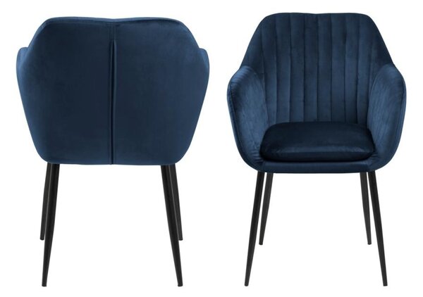Scaun dining Emilia, Negru mat, 83x57x61 cm