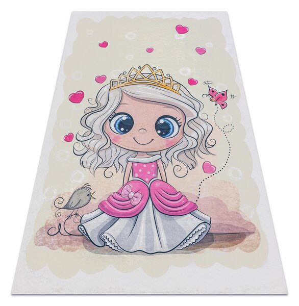 BAMBINO 43020 covor lavabil Prințesă, stele pentru copii anti-alunecare - crem / roz