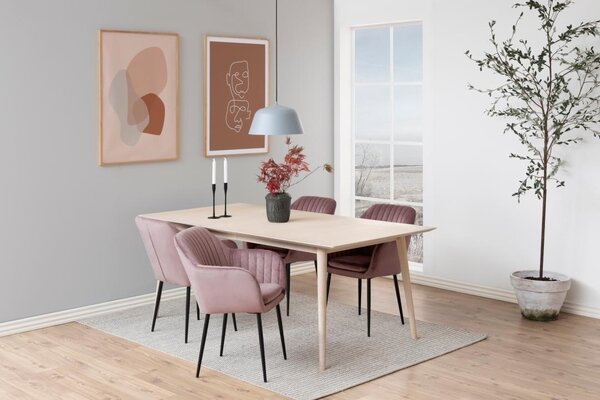 Scaun dining Emilia V1, Roz prafuit, 83x57x61 cm