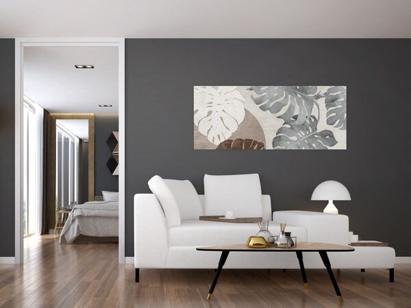 Tablou - Design cu frunze (120x50 cm)