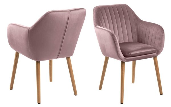 Scaun dining Emilia, Roz prafuit, 83x57x61 cm
