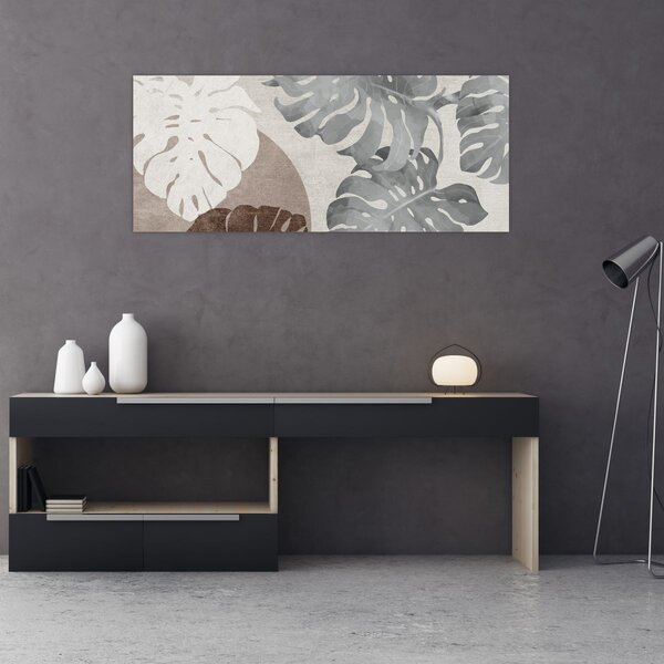 Tablou - Design cu frunze (120x50 cm)