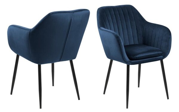 Scaun dining Emilia, Negru mat, 83x57x61 cm
