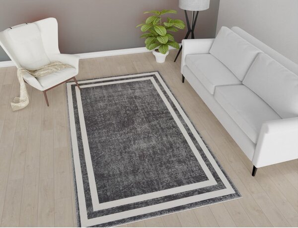 Covor alb/gri lavabil 80x50 cm - Vitaus