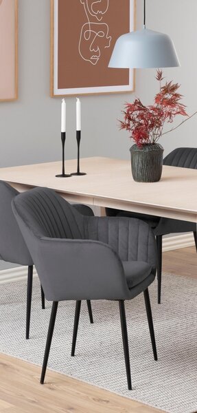 Scaun dining Emilia, Gri, 83x57x61 cm