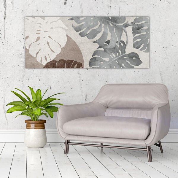 Tablou - Design cu frunze (120x50 cm)