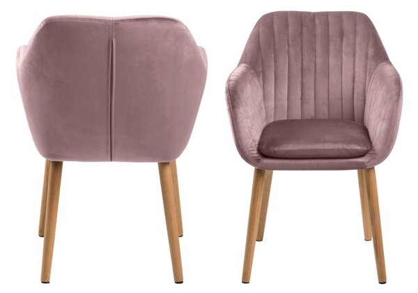 Scaun dining Emilia, Roz prafuit, 83x57x61 cm
