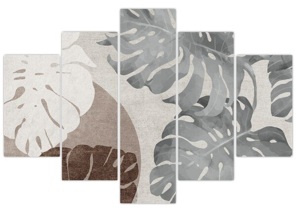Tablou - Design cu frunze (150x105 cm)