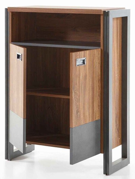 Comodă înaltă ~Praga~ cu aspect industrial modern maro, 75 cm lățime