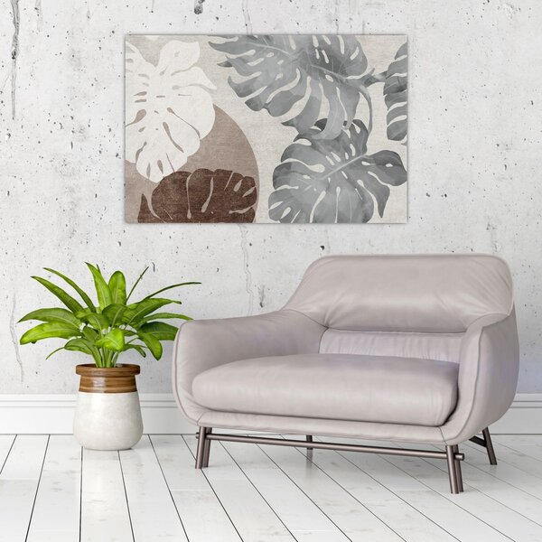 Tablou - Design cu frunze (90x60 cm)