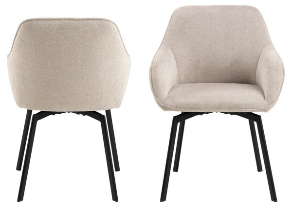 Scaun dining Clara, Bej, 83.5x58.5x55.5 cm