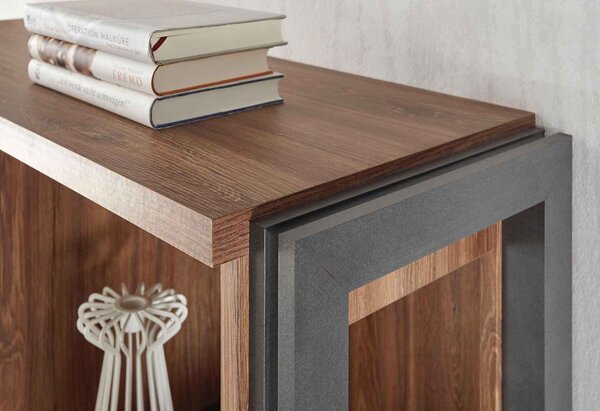 Comodă înaltă ~Praga~ cu aspect industrial modern maro, 75 cm lățime