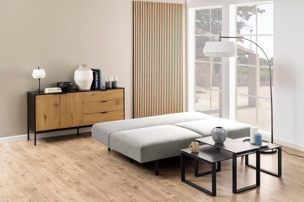 Canapea extensibila Malling, Gri, 83x200x105 cm