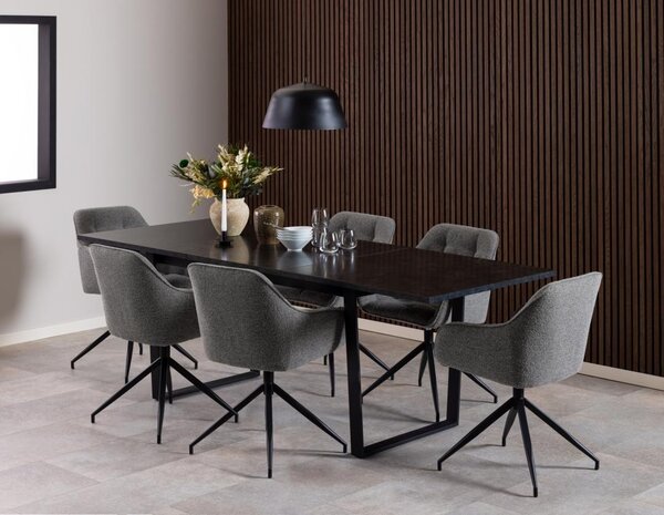 Scaun dining Brooke V1, Gri, 82x57x54.5 cm