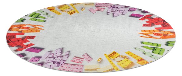 BAMBINO 38480 rotund covor lavabil Kit de construcție pentru copii anti-alunecare - gri / galben