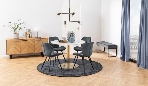 Scaun dining Petri, Gri, 82.5x48x55 cm