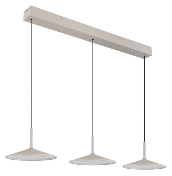 Globo Lampă suspendată LED Lampone, culoare nisip, lungime 95 cm, metal, 3 becuri, Bej, Camera de zi / sufragerie, Metal, Modern