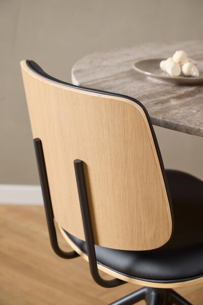 Scaun dining Owen, Negru, 81x48.5x53 cm