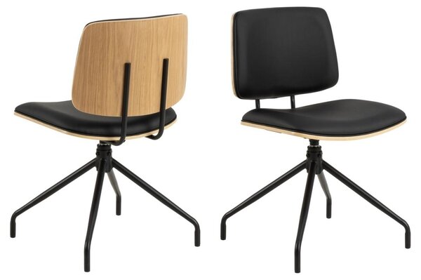 Scaun dining Owen, Negru, 81x48.5x53 cm