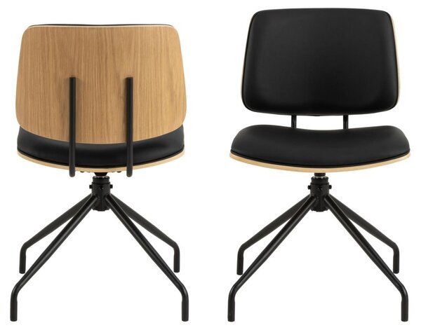 Scaun dining Owen, Negru, 81x48.5x53 cm