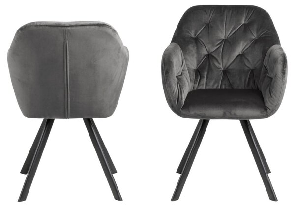 Scaun dining Lola, Gri, 81.5x57.5x61.5 cm