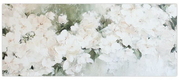 Tablou - Abstracție de Flori Albe (120x50 cm)