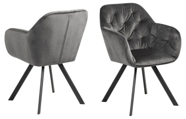 Scaun dining Lola, Gri, 81.5x57.5x61.5 cm