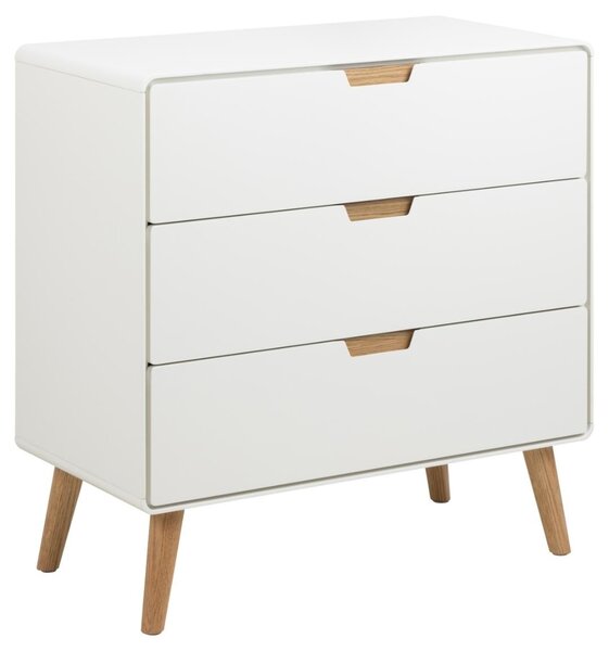 Comoda Lowell, Alb, 80x80x40 cm