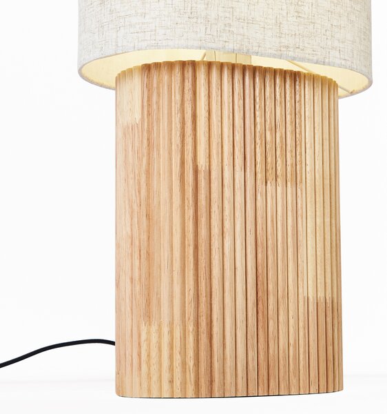Lampă de podea Japandi din lemn cu abajur din in 90cm - Lamel