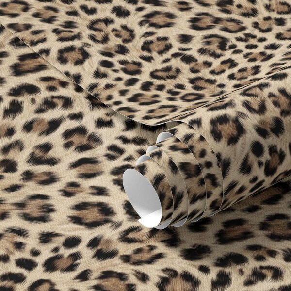 Tapet Model leopard cu pete pe fundal deschis, Tapet unic, a01151 : Uwalls.ro